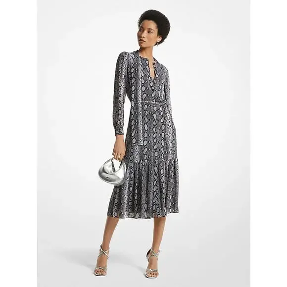 MICHAEL Michael Kors | Dresses | 295 Msrp Michael Kors Snake Print Georgette Midi Dress Sz L Nwt | Poshmark MICHAEL Michael Kors | Dresses | 295 Msrp Michael Kors Snake Print Georgette Midi Dress Sz L Nwt | Poshmark